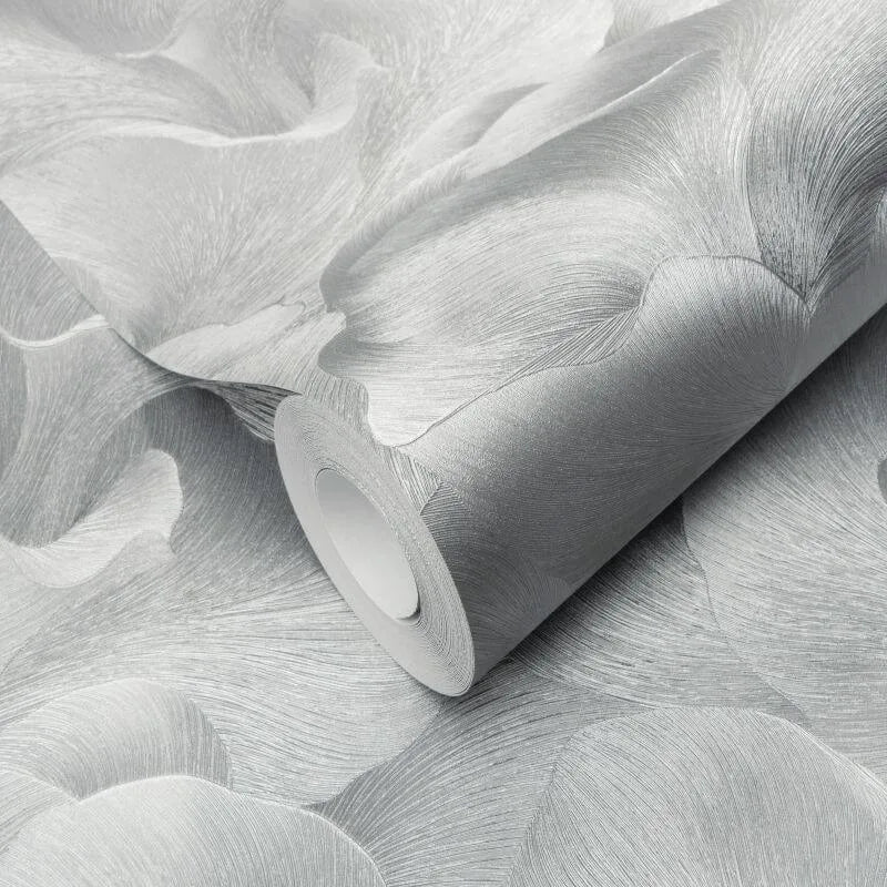Wallpaper  -  Erismann Floral Glow Silver Metallic Wallpaper - 10527-29  -  60484825