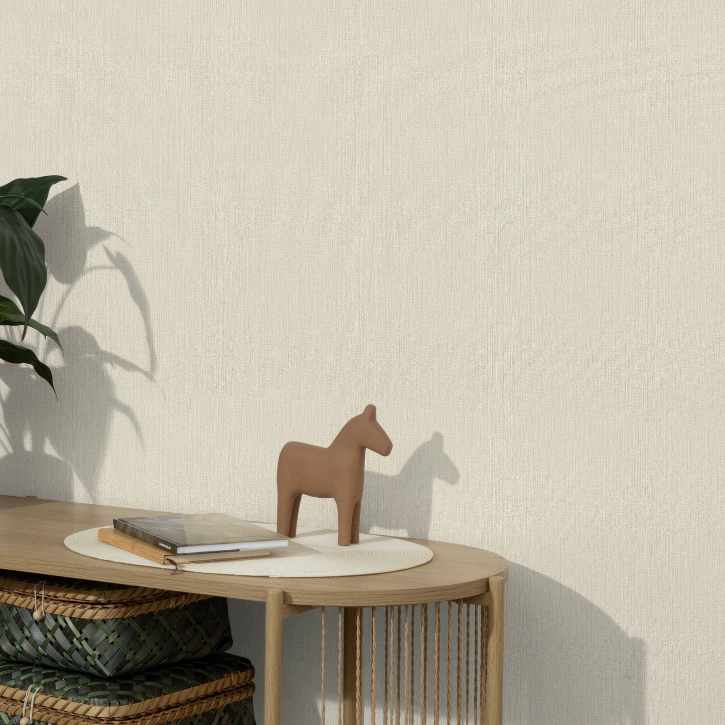 Wallpaper  -  Erismann Soft Loom Plain Beige Textured Wallpaper - 10542-02  -  60484841