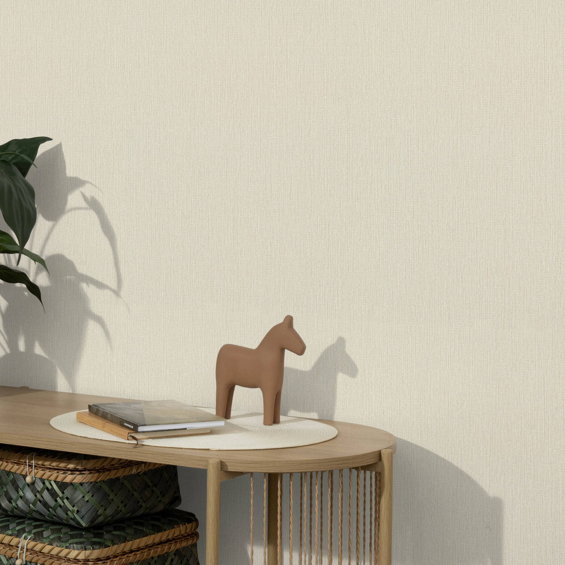 Wallpaper  -  Erismann Soft Loom Plain Beige Textured Wallpaper - 10542-02  -  60484841