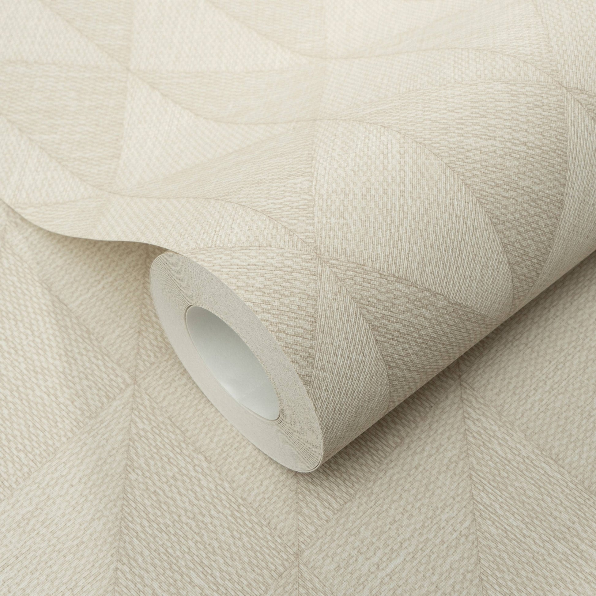 Wallpaper  -  Erismann Woven Diamond Textured Beige Wallpaper - 10524-02  -  60484811