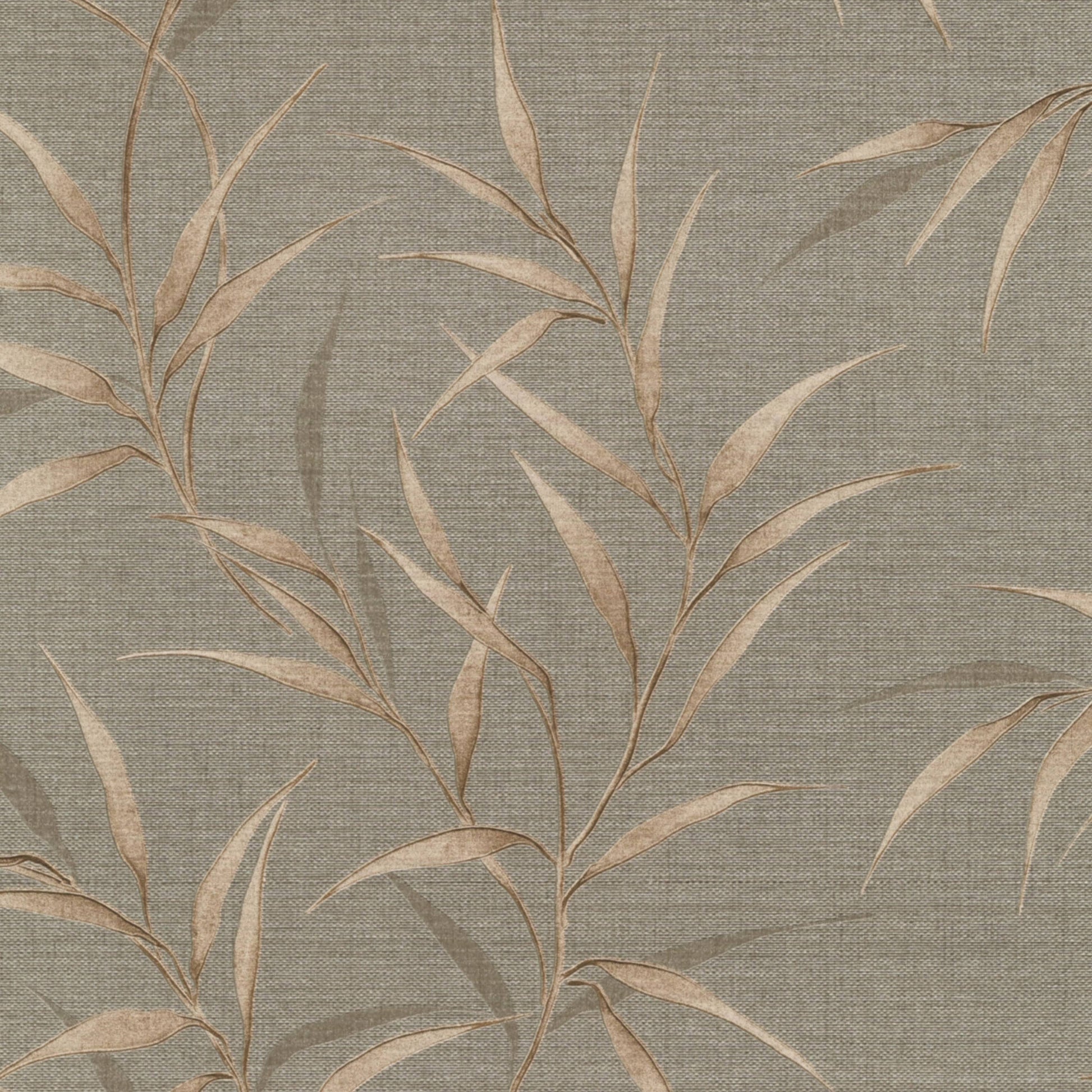 Wallpaper  -  Erismann Yamato Metallic Leaf Brown Wallpaper - 10528-11  -  60484835