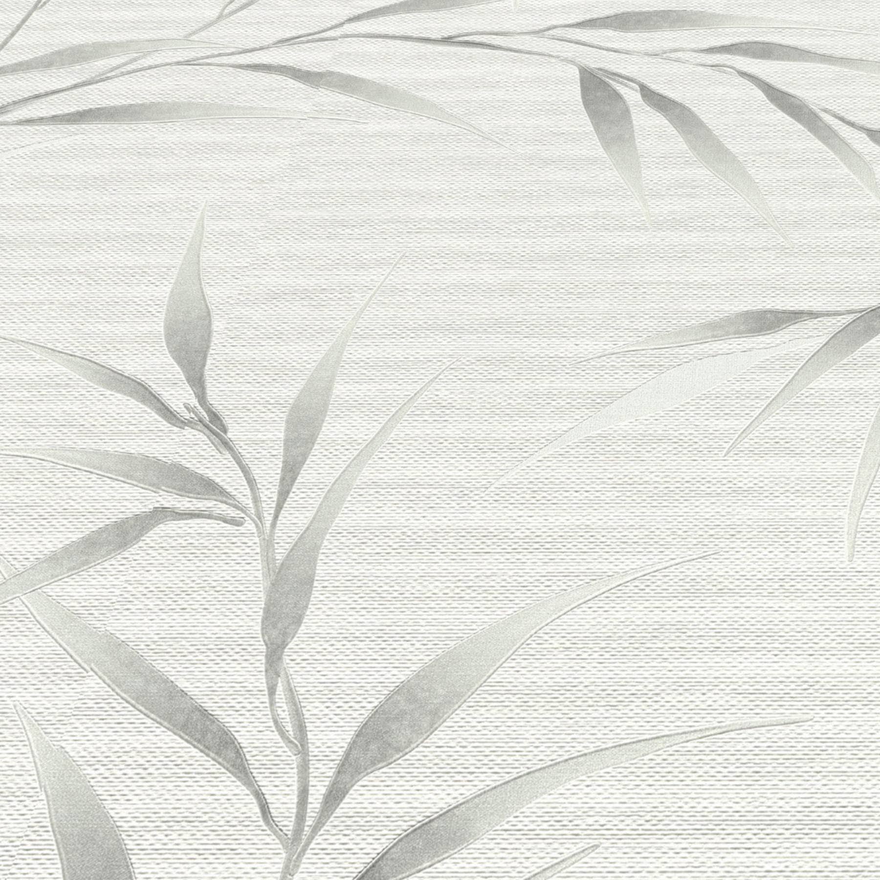 Wallpaper  -  Erismann Yamato Metallic Leaf Light Grey Wallpaper - 10528-31  -  60484839