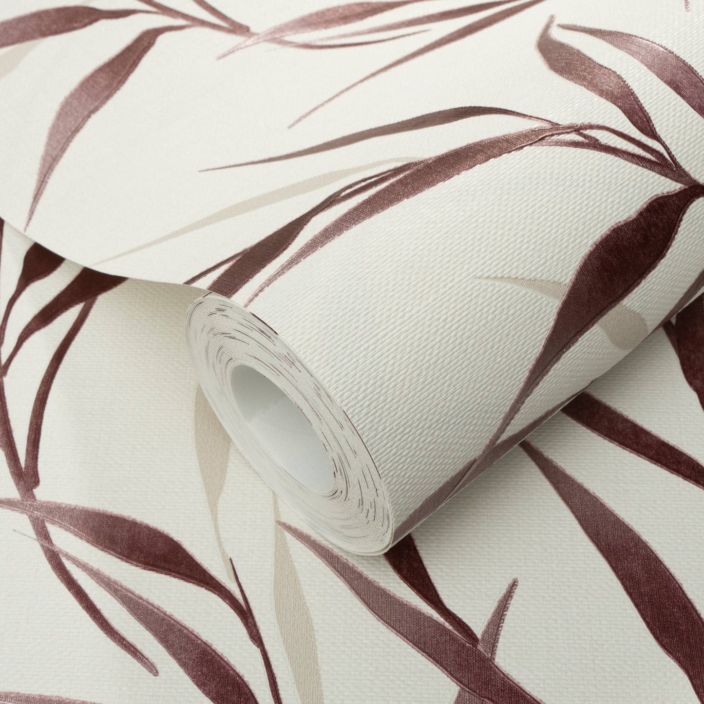 Wallpaper  -  Erismann Yamato Metallic Leaf Red Wallpaper - 10528-06  -  60484833