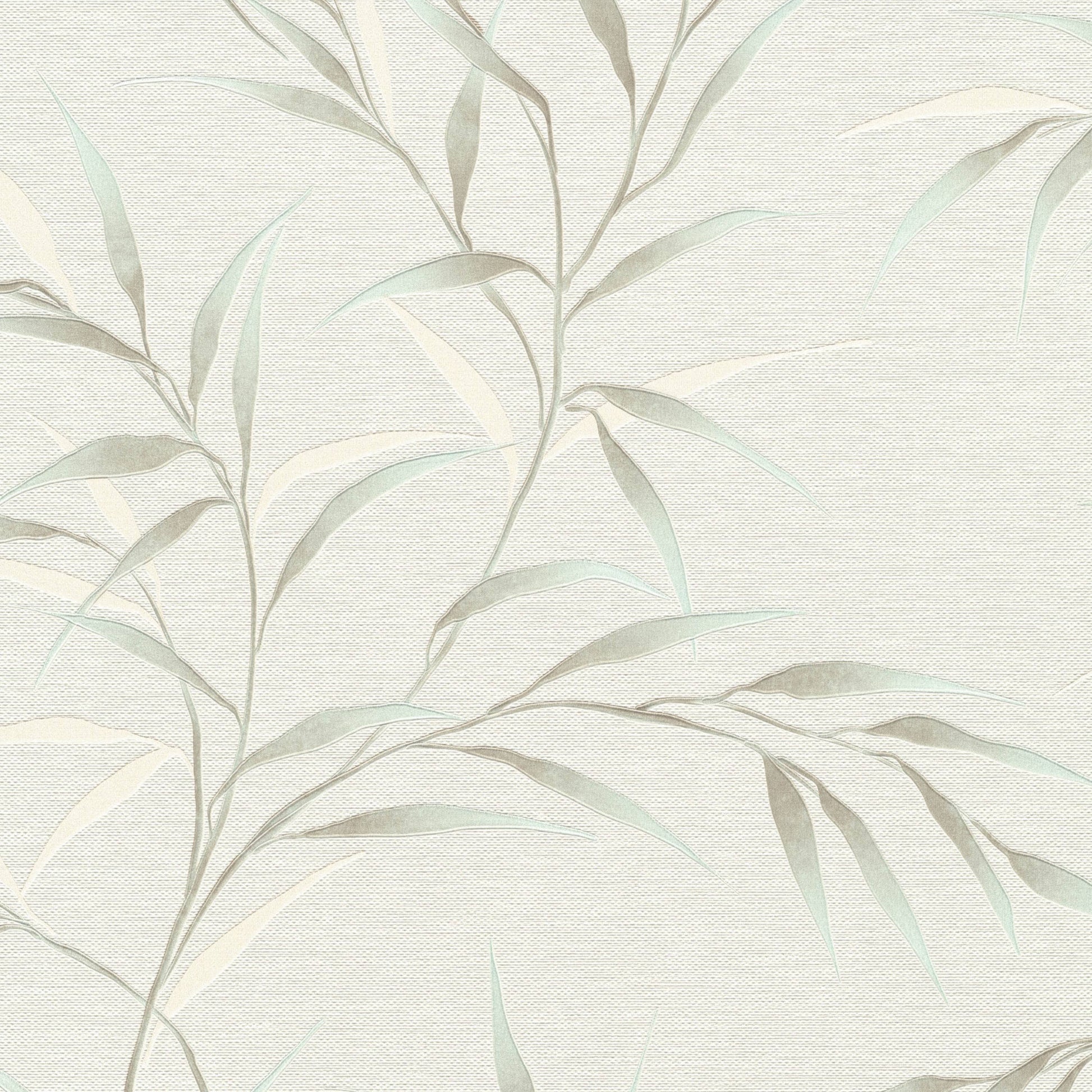 Wallpaper  -  Erismann Yamato Metallic Leaf Turquoise Wallpaper - 10528-18  -  60484837