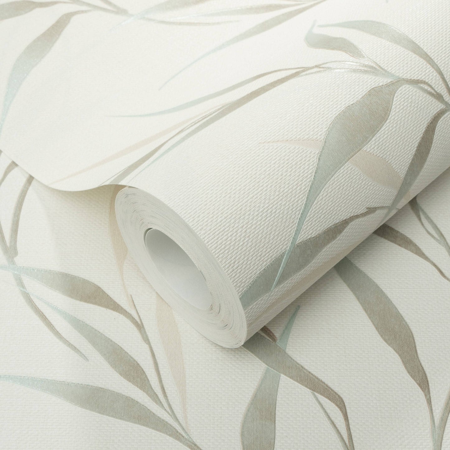 Wallpaper  -  Erismann Yamato Metallic Leaf Turquoise Wallpaper - 10528-18  -  60484837