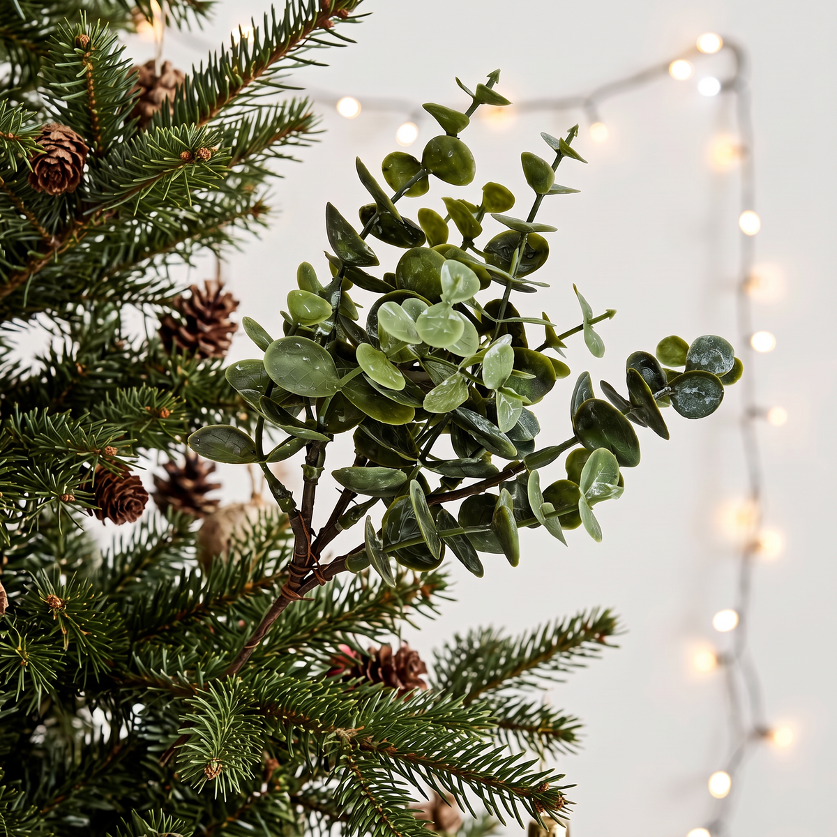 Eucalyptus Pick 20cm green artificial foliage Christmas tree decoration