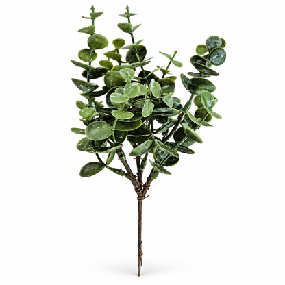Eucalyptus Pick 20cm artificial green Christmas foliage pick on white background