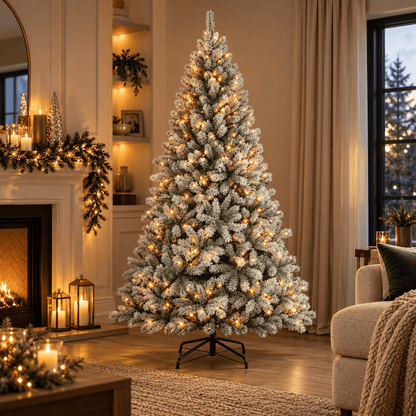 Christmas  -  Everlands Canada Frosted LED Spruce Christmas Tree - 7ft  -  60483949