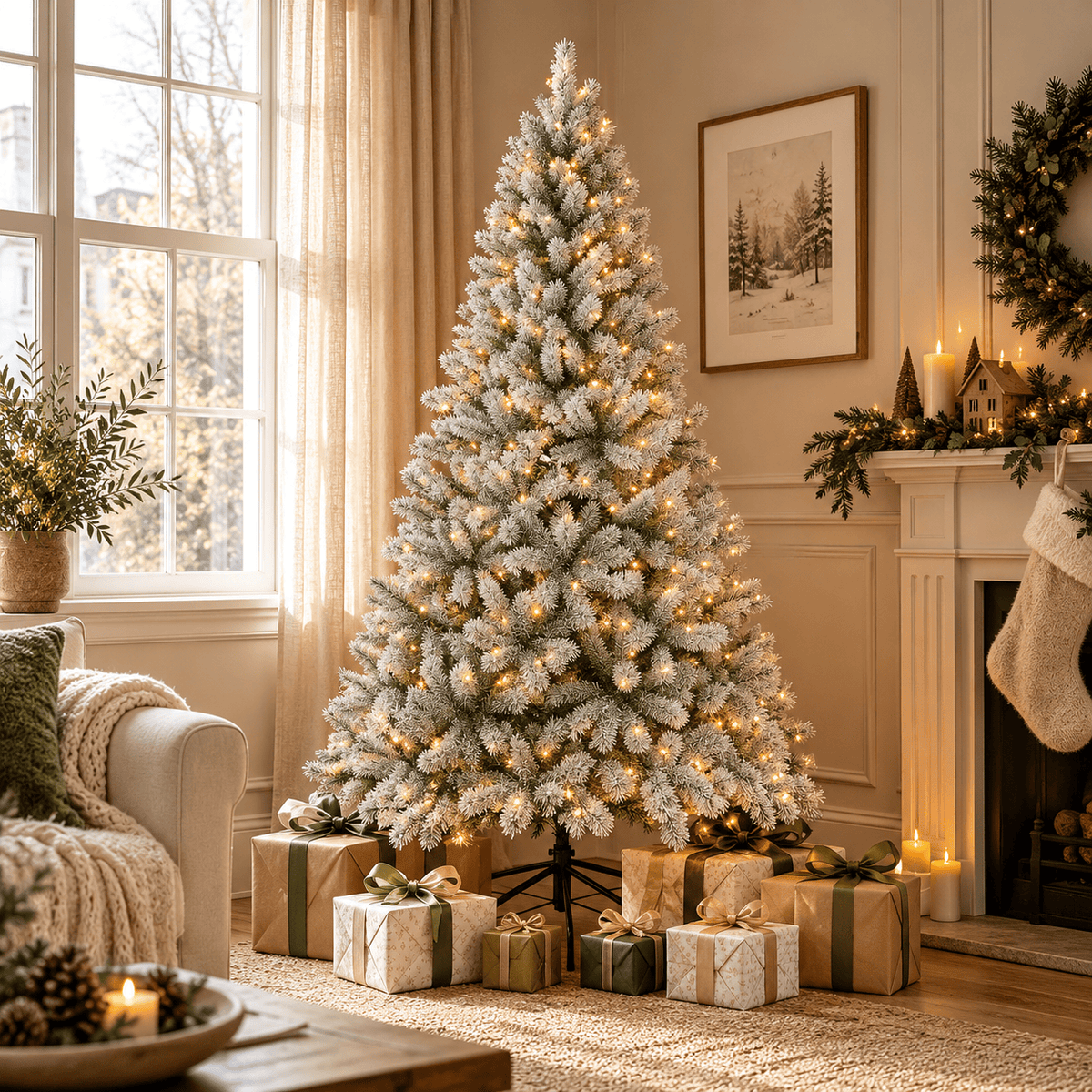 Christmas  -  Everlands Canada Frosted LED Spruce Christmas Tree - 8ft  -  60483950