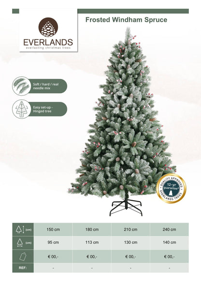 Christmas  -  Everlands Windham Frosted Spruce 7ft Christmas Tree  -  60483943