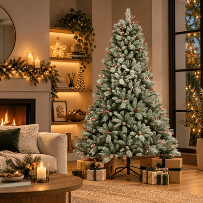Christmas  -  Everlands Windham Frosted Spruce 8ft Christmas Tree  -  60483944