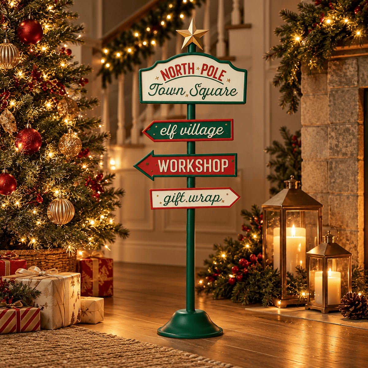 Christmas  -  North Pole Signpost - 46cm  -  60484016