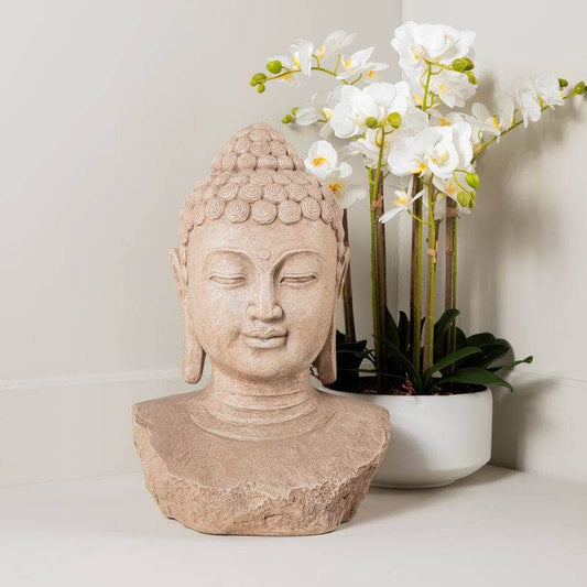 Fibre Clay Buddha Bust  -  60008426