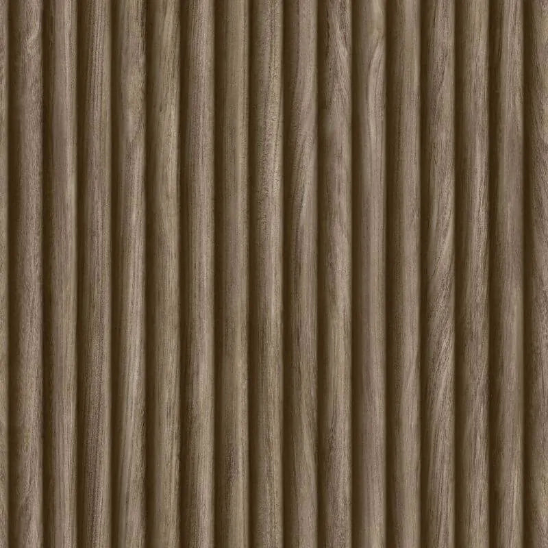 Fine Decor Fluted Wood Walnut Wallpaper - FD44167