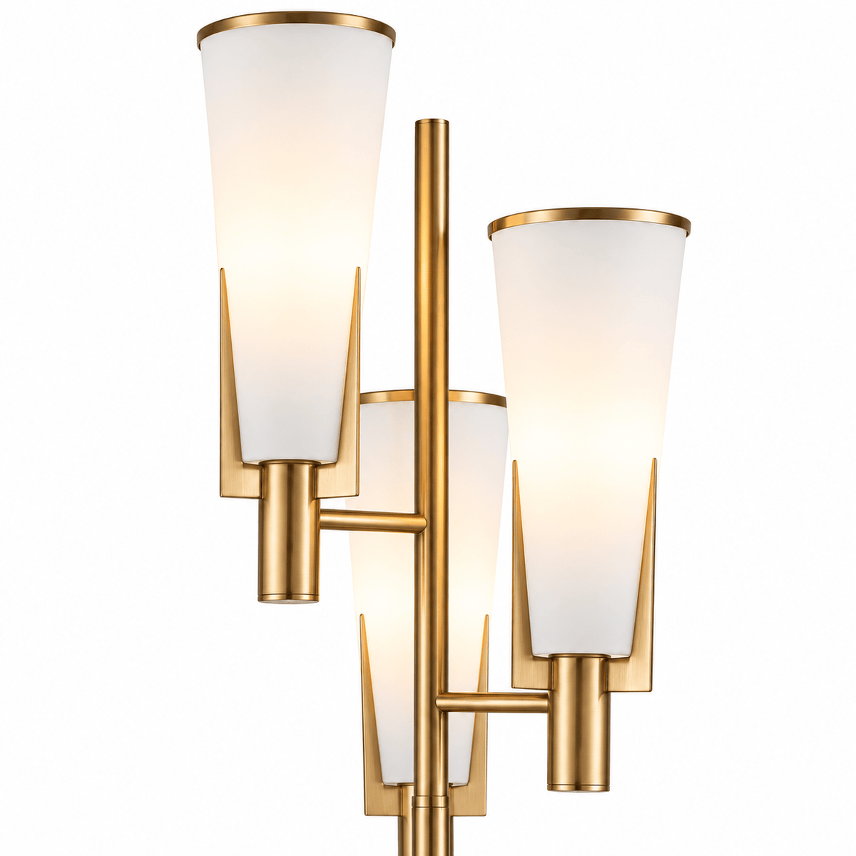 Lights  -  Floor Lamp with White Glass Shade - Gold  -  60485096