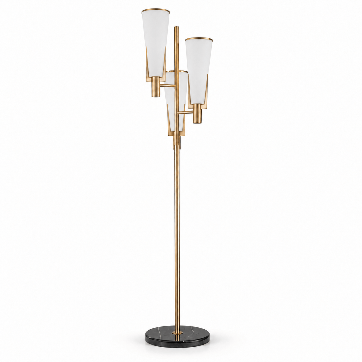 Lights  -  Floor Lamp with White Glass Shade - Gold  -  60485096