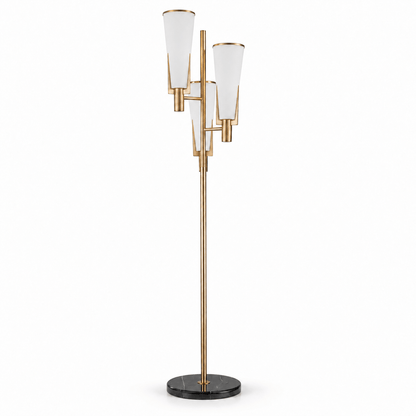 Lights  -  Floor Lamp with White Glass Shade - Gold  -  60485096