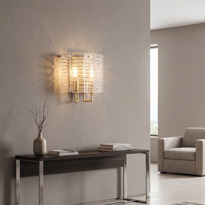 Flute 2 Light Wall Light - Gold