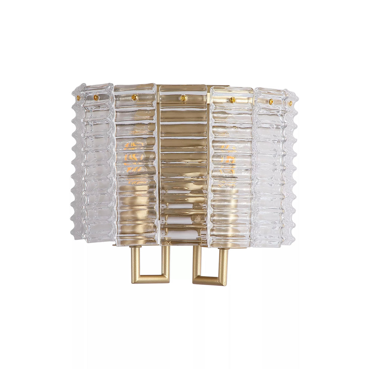 Flute 2 Light Wall Light - Gold