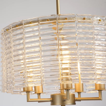 Flute 5 Light Pendant Ceiling Light - Gold