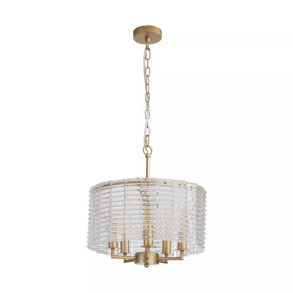 Flute 5 Light Pendant Ceiling Light - Gold