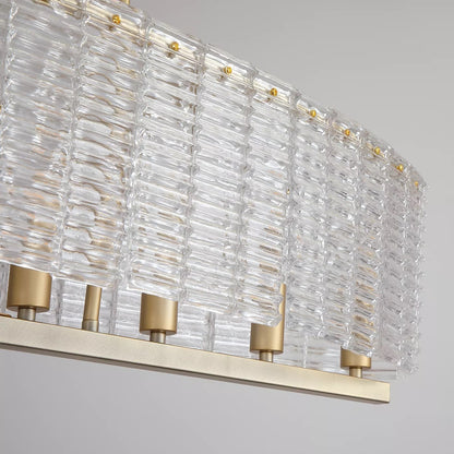 Flute 8 Light Diner Bar Pendant Ceiling Light - Gold