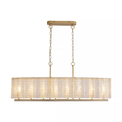 Flute 8 Light Diner Bar Pendant Ceiling Light - Gold