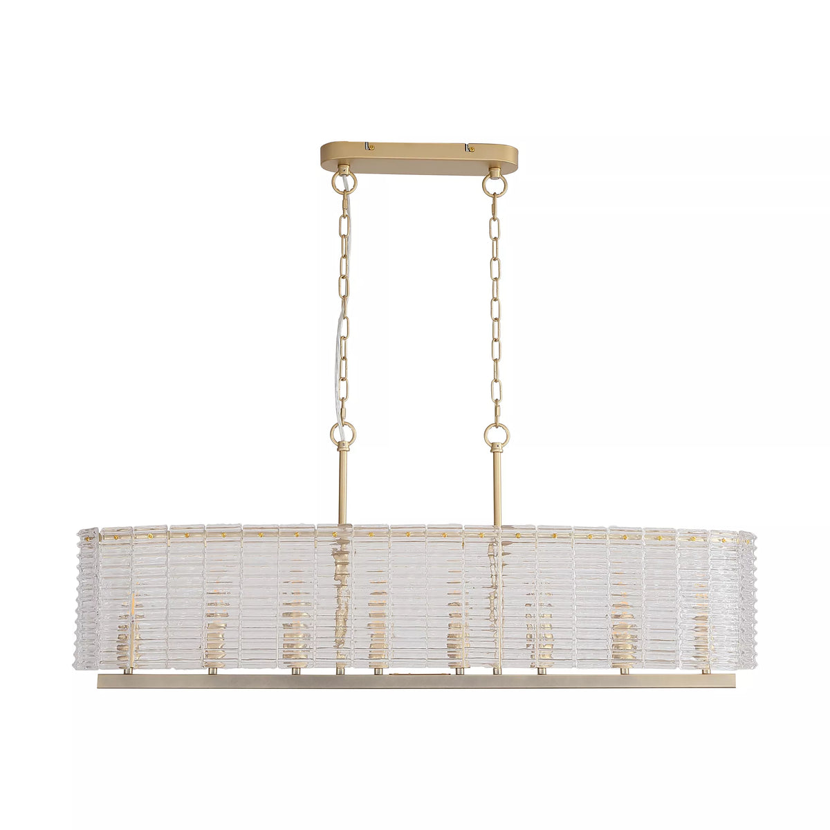 Flute 8 Light Diner Bar Pendant Ceiling Light - Gold