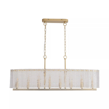 Flute 8 Light Diner Bar Pendant Ceiling Light - Gold