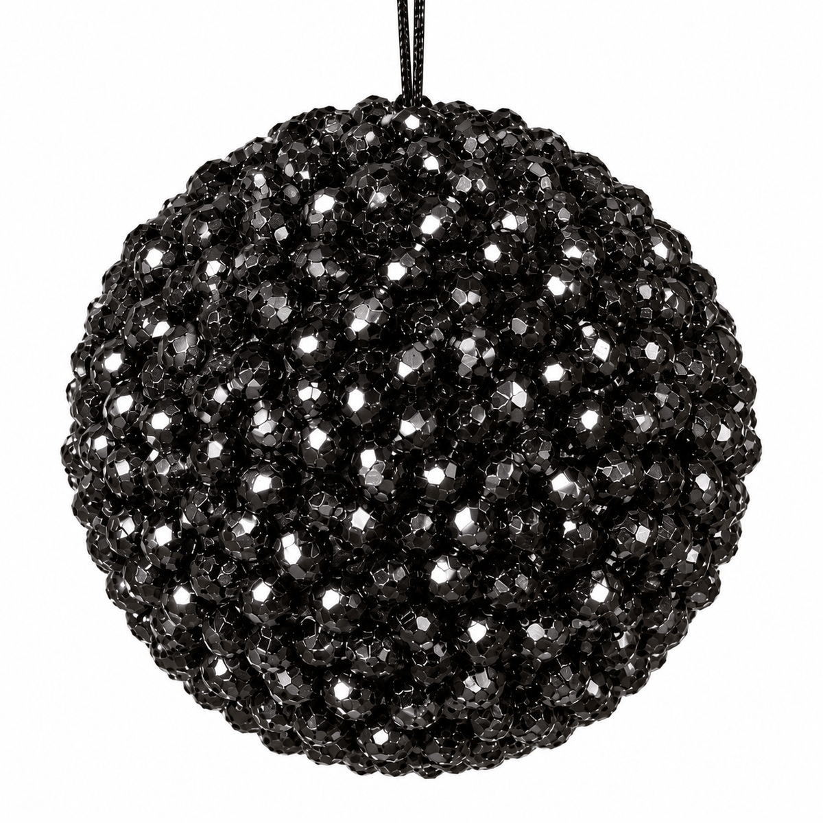 Christmas  -  Foam Cluster Bauble - Black Glitter - 15cm  -  60486200