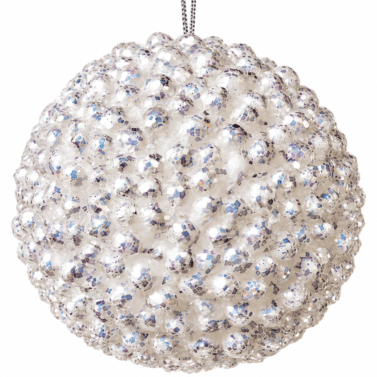 Christmas  -  Foam Cluster Bauble - White Glitter - 15cm  -  60486199