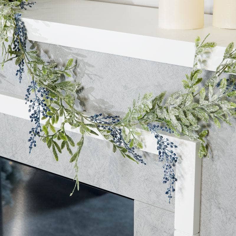 Christmas  -  Frosted Berberis Garland Blue 1.8m  -  60004026