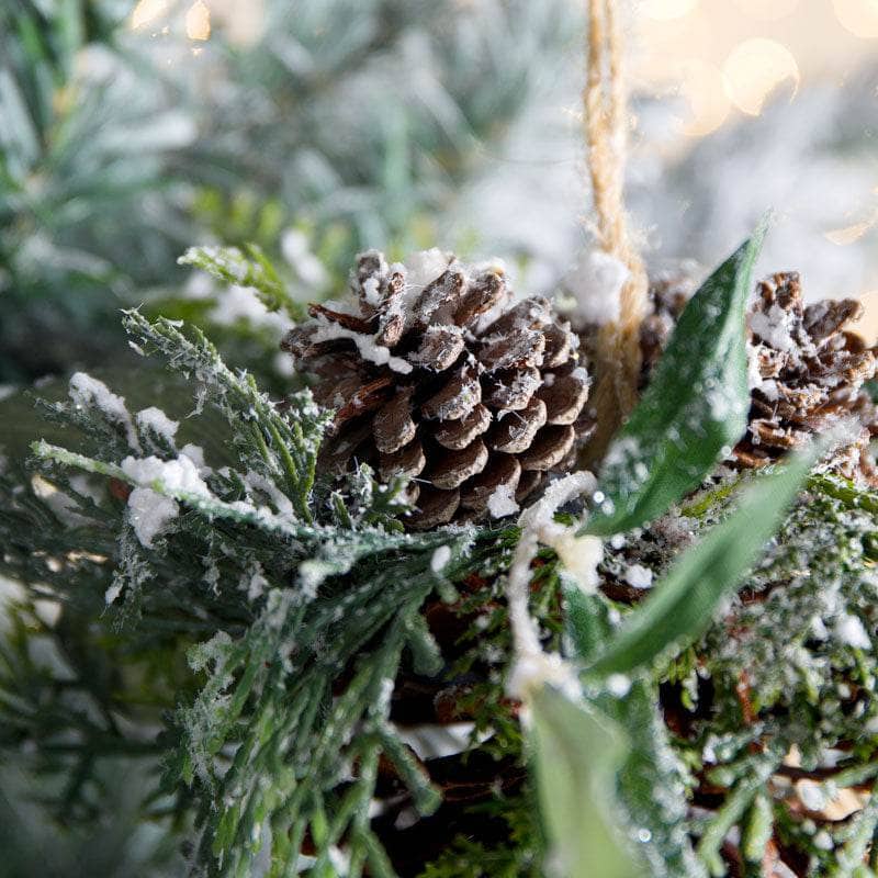 Christmas  -  Frosted Christmas Pinecone Tree Decoration - 10cm  -  60000646