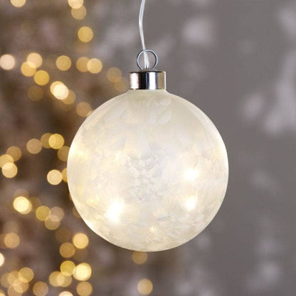 Christmas  -  Frosted White Micro LED Ball - 10cm  -  60008540