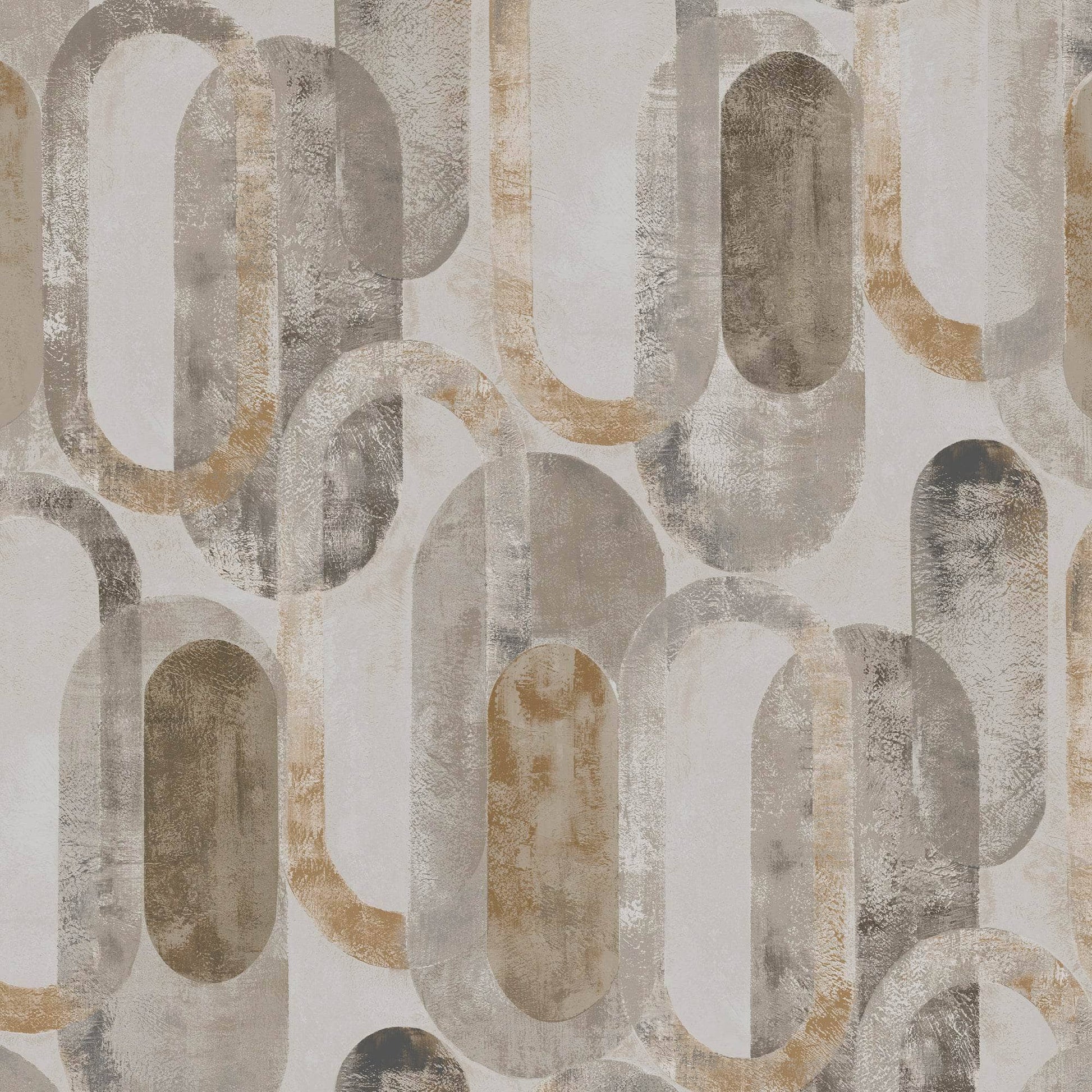 Wallpaper -  G&B Sublime Oval Shapes Sand & Grey - 121137  -  60009412