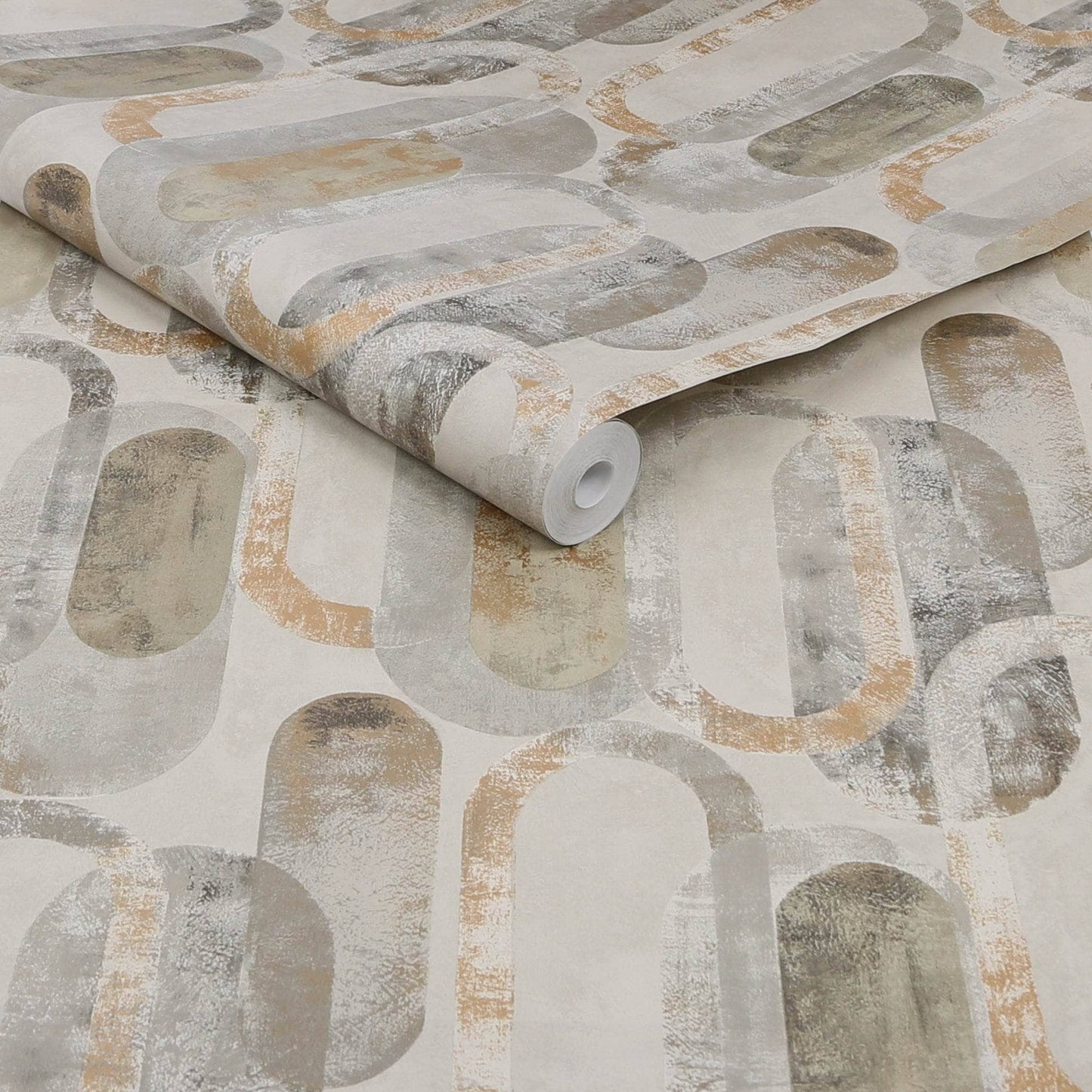Wallpaper -  G&B Sublime Oval Shapes Sand & Grey - 121137  -  60009412