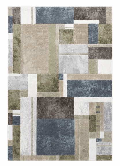 Rugs  -  MC GALLERIA 063-0764/5250 80X150 GREEN BLOCK  - 