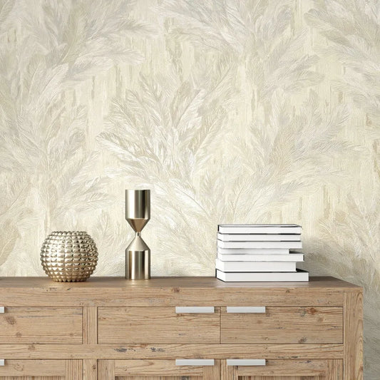 Wallpaper  -  Gianni Cream Feather Wallpaper  -  60485265
