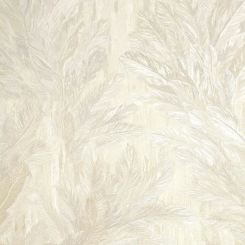 Gianni Cream Feather Wallpaper pattern detail featuring elegant neutral feather design