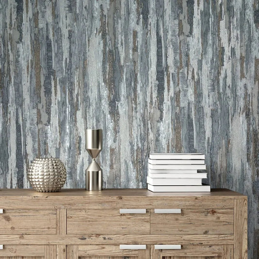 Wallpaper  -  Gianni Plain Blue & Grey Textured Wallpaper  -  60485271