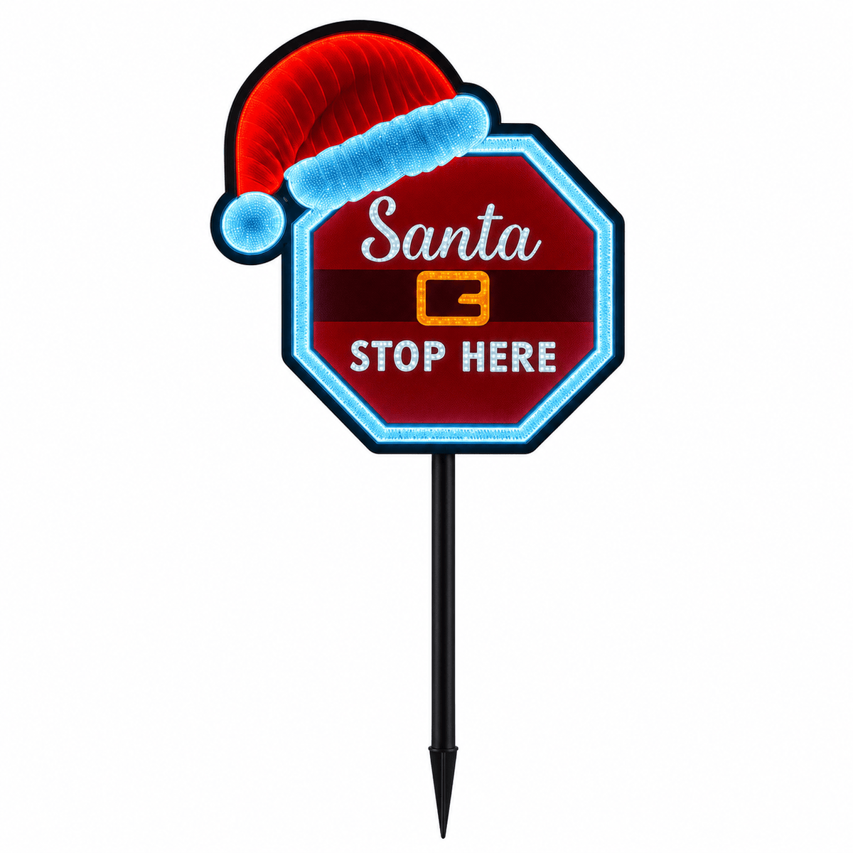 Christmas  -  Infinity Santa Stop Here Stake - 40cm  -  60483998