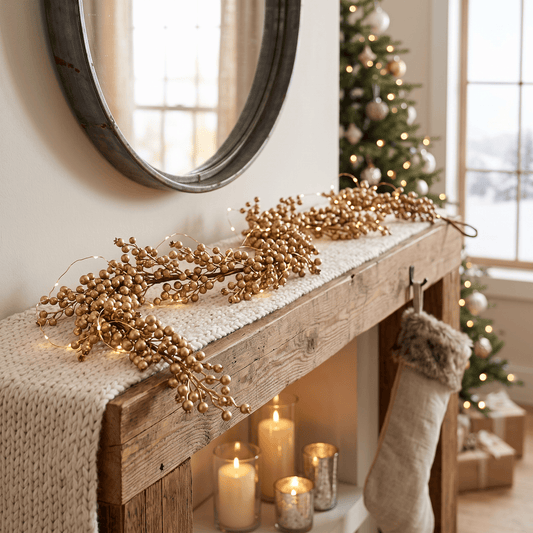 Christmas  -  Gold Berry Garland - 150cm  -  60486351