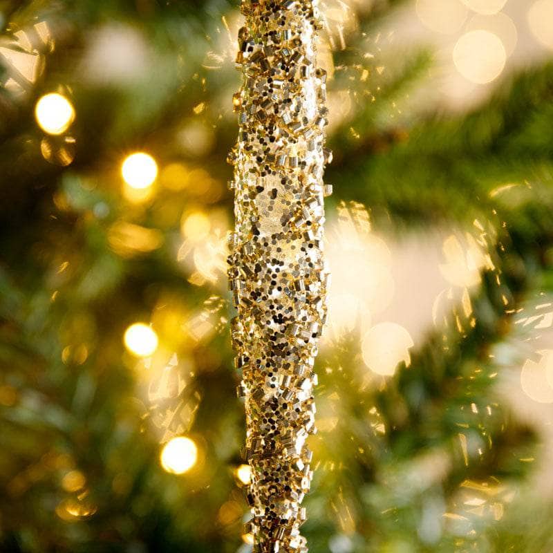 Christmas  -  Gold Glass Icicle Christmas Tree Decoration - 30cm  -  60004036