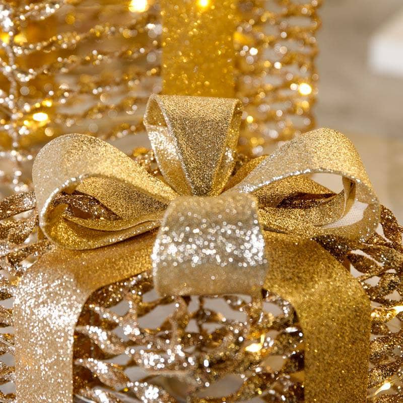 Christmas  -  Gold Micro LED Parcels  -  60008566