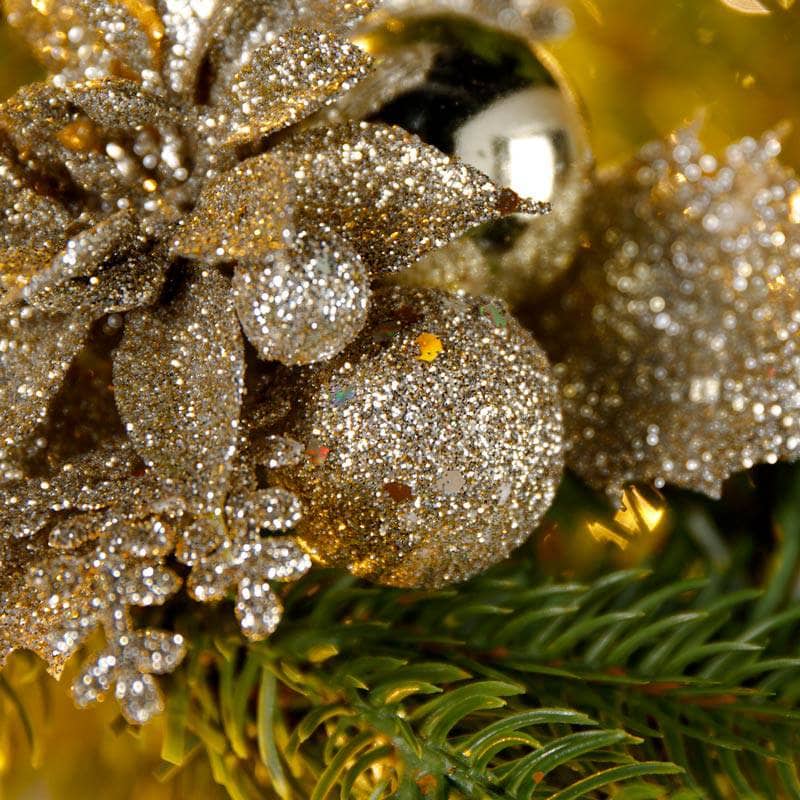 Christmas  -  Gold Poinsettia Pick Decoration  -  60008734