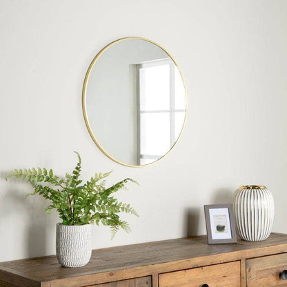 Mirrors  -  Gold Round Wall Mirror - 60cm  -  60008283