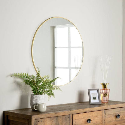 Mirrors  -  Gold Round Wall Mirror - 80cm  -  60008285