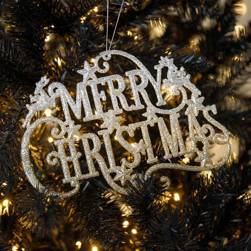 Christmas  -  Gold & Silver Merry Christmas Wall Hanger - 18cm  -  60008719