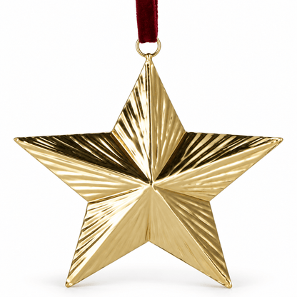 Christmas  -  Gold Star Hanging Decoration - 15cm  -  60487810