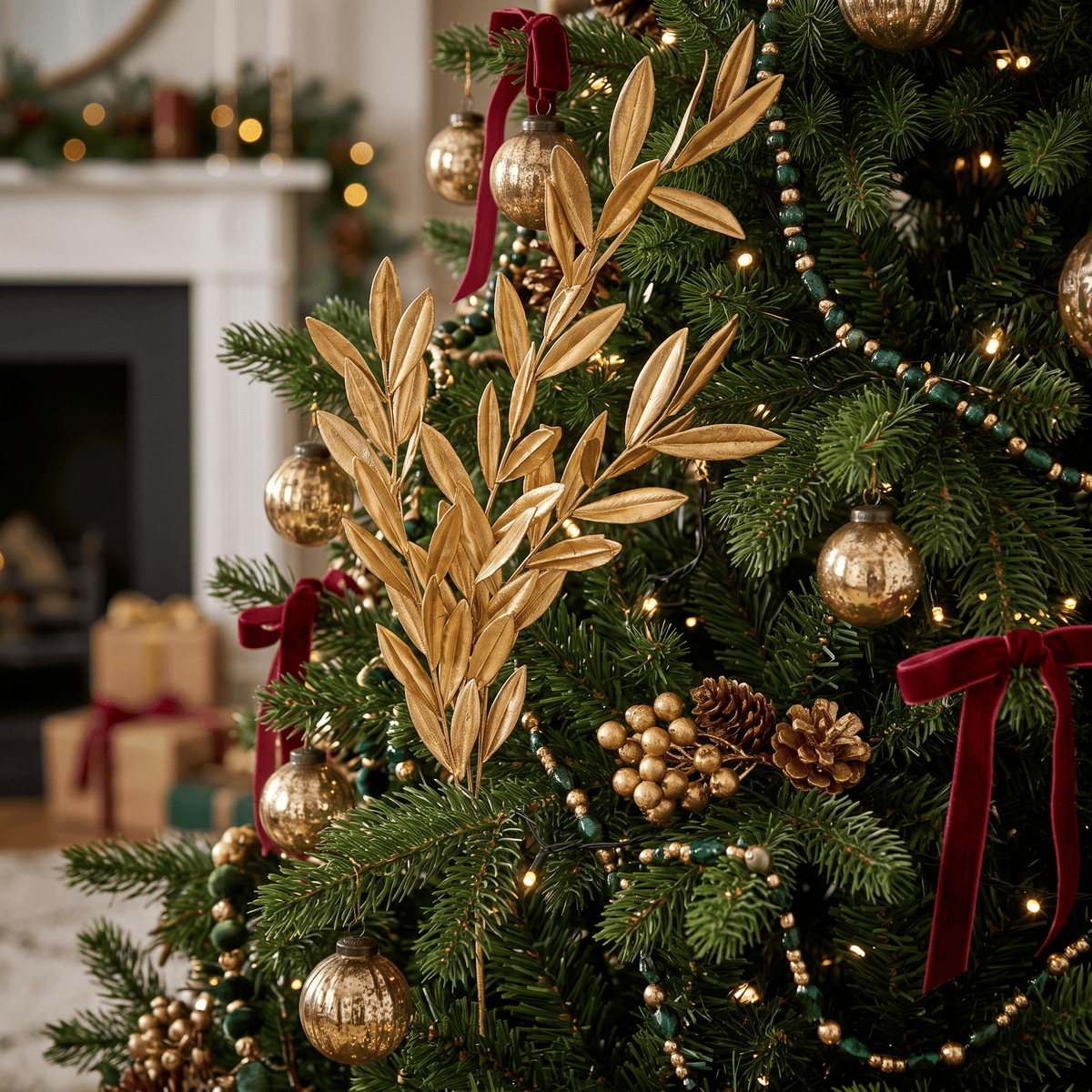 Christmas  -  Gold Leaf Stem - 100cm  -  60486847